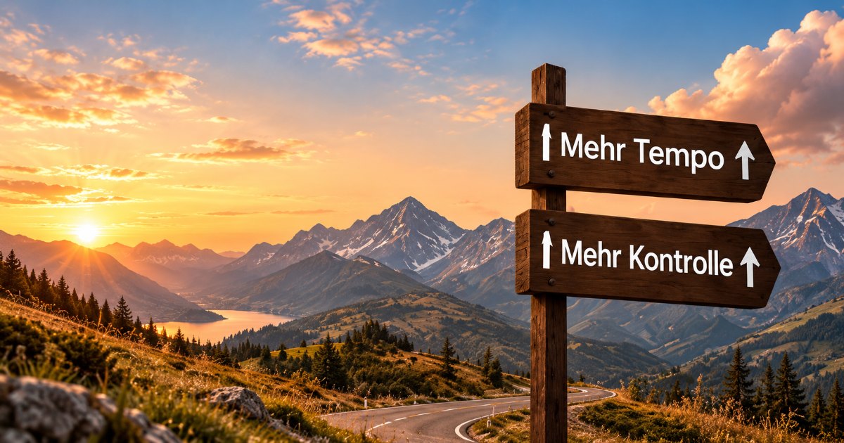 Zwei Wege zeigen: mehr Entwicklungsgeschwindigkeit auf der einen, mehr Kontrolle und Verifikation auf der anderen Seite.
