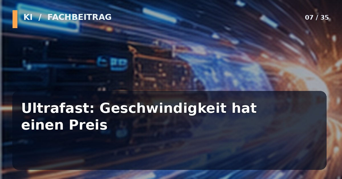 Editoriales KI-Technologiemotiv zum Thema Ultrafast: Geschwindigkeit hat einen Preis